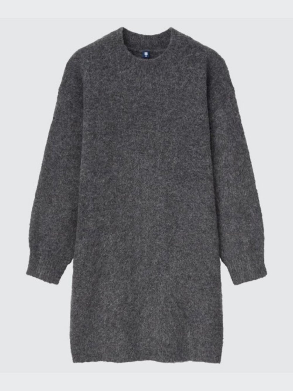 Uniqlo souffle knit long sleeve dress grey girls' size 8